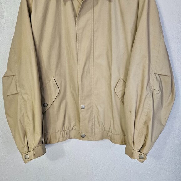 Vintage Men's London Fog Bomber Style Beige Jacket Preppy Casual Size L - Picture 5 of 11